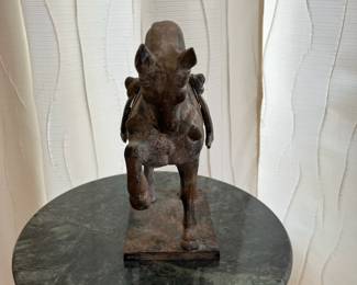 K13 - $45. Vintage Bronze  Toyo Japan Tang Dynasty War Horse. Measures 11" x 9" x 4". Approx. 7lbs