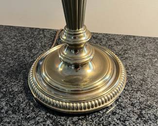 L25 - $60.  Vintage Stiffel Brass Lamp. Measures 7.5" x 25" tall. 