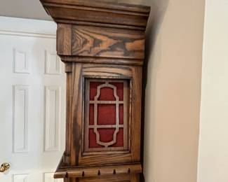 L37 - $200. 1982 Trend Grandfather Clock. Style # 884WM-581. Measures 21.25" x 12 x 80.5" tall. Has clock key - we messed around with it very briefly and couldn't get it running. 