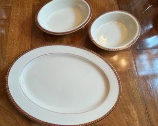 L44 - $525. Lenox "Monroe" China Set.  Service for 12 plus serving pieces. 