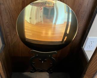 L37 - $200. 1982 Trend Grandfather Clock. Style # 884WM-581. Measures 21.25" x 12 x 80.5" tall. Has clock key - we messed around with it very briefly and couldn't get it running. 