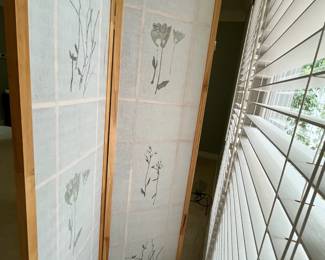 K30 - $60. 4 Panel Folding Screen. Each Panel Measures 17" x 70.25" tall. 