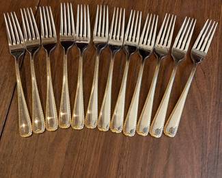 L50 - $185. Gorham Golden Ribbon Edge Stainless Flatware. Almost complete service for 12. Gently used. 