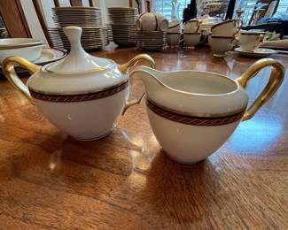 L44 - $525. Lenox "Monroe" China Set.  Service for 12 plus serving pieces. 