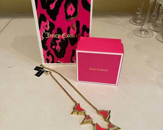 K21 - $20. Juicy Couture Angula Spike Pink and Gold Tone Necklace. Measures 19"