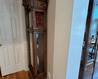 L37 - $200. 1982 Trend Grandfather Clock. Style # 884WM-581. Measures 21.25" x 12 x 80.5" tall. Has clock key - we messed around with it very briefly and couldn't get it running. 