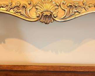 L36 - $85. Gorgeous Faux Gilt, Plastic Framed Mirror. Can be hung vertically or horizontally. Measures 57.5" x 33.75". (This has us all fooled - it does not look plastic!) 