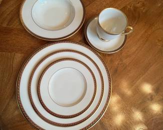L44 - $525. Lenox "Monroe" China Set.  Service for 12 plus serving pieces. 