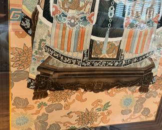 L16 - $300. PAIR of LARGE Framed Emperor / Empress Paintings on Silk.  Each measures 43.5" x 64" tall. Beautifully framed / matted. 
