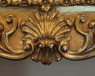L36 - $85. Gorgeous Faux Gilt, Plastic Framed Mirror. Can be hung vertically or horizontally. Measures 57.5" x 33.75". (This has us all fooled - it does not look plastic!) 