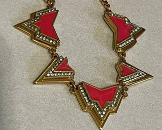 K21 - $20. Juicy Couture Angula Spike Pink and Gold Tone Necklace. Measures 19"