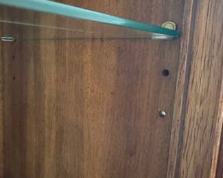 L13 - $250. Drexel Heritage Dynasty Collection China Cabinet in Burled Walnut. Measures 60" x 16" x 79" tall. Moves in ONE piece! Cabinet it lighted and glass shelves are all adjustable. Excellent Condition!