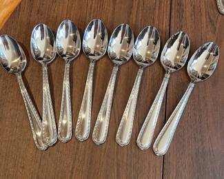 L49 - $275. Hampton Silversmiths Nobility Stainless Flatware. Service for 10 + extras. 73 Pieces total. 