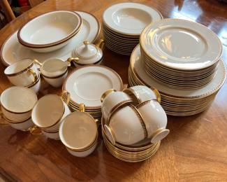 L44 - $525. Lenox "Monroe" China Set.  Service for 12 plus serving pieces. 