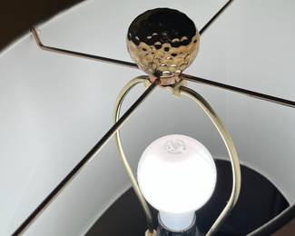 K2 - $25. Hammered Chrome Table Lamp. Measures 22" tall. Oval shade is in very good condition!