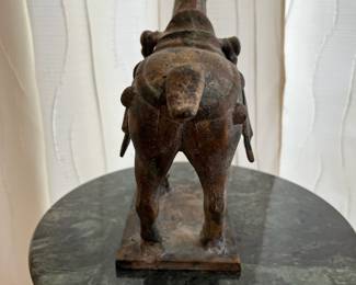 K13 - $45. Vintage Bronze  Toyo Japan Tang Dynasty War Horse. Measures 11" x 9" x 4". Approx. 7lbs