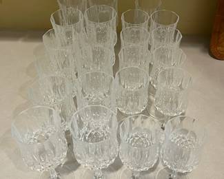 K16 - $25. Cristal D'Arques Longchamps Wine Glasses. 25 Pieces. 