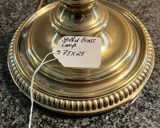 L25 - $60.  Vintage Stiffel Brass Lamp. Measures 7.5" x 25" tall. 