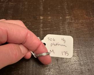 M10 - $175. Size 6. Platinum Band. Engraved inside "WMH Jr. and MMF 6-24-67"