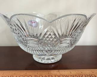 L42 - $55. Waterford Crystal "Aran Isles Romance of Ireland" Bowl. Measures 9.5" x 5.5" tall. 