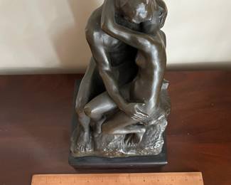 L31 - $40. Rodin's "The Kiss" Statue by Austin Reproductions. Measures 6.75" square x 12" tall. 