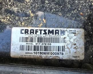 G25 - $50. Craftsman model 917.376153 Lawn Mower, could not get this one to run.