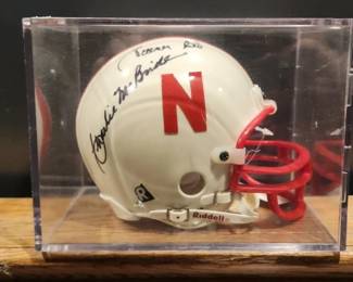 MULTI SIGNED HUSKER MINI HELMET. CRALIE MCBRIDE AND MORE