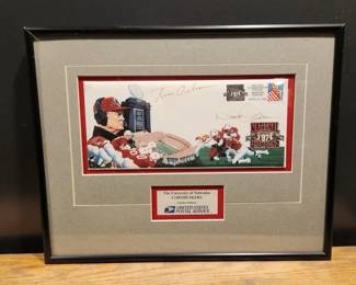 TOM OSBORNE SIGNED FRAMED PHOTO