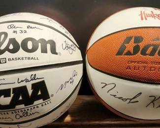 2 FULLSIZED AUTOGRAPHED HUSKER BASKETBALLS