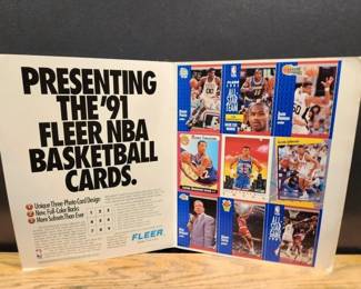 UNCUT 91 FLEER BASKETBALL CARD SHEET