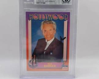 BOB BARKER SIGNED 1991 WALK OF FAME CARD. BECKETT