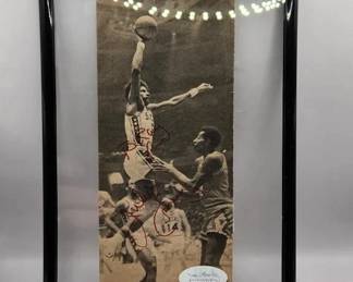 JULIUS ERVING DR. J SIGNED NEWSPAPER PHOTO.