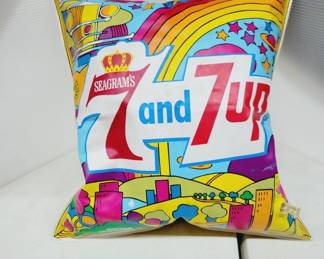 Vtg Peter Max 7UP Seagram's Ad Inflatable Cushion