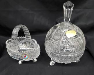 Lead Crystal Candy Dish & Basket