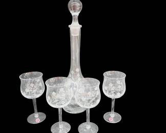 Romanian Crystal Decanter Set