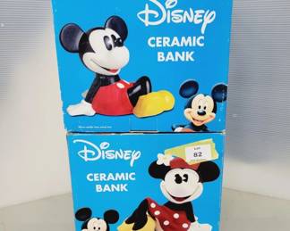 1997 Mickey and Minnie Ceramic Banks