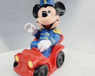1977 12" Tall Mickey Mouse Plastic Bank