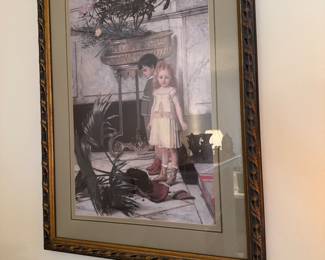 Broken flower pot print with frame 