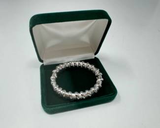 49 SterlingItalianChunkyTwistedRopeBanglewBox5304grams