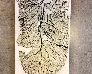 209 ArabiaFinlandSkeletonLeafCeramicTileWallArt