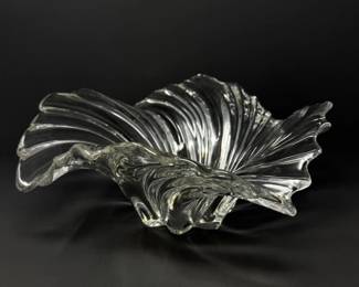 165 MikasaStyleBellepoqueCrystalSwirlCenterpieceBowl