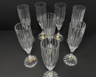 171 Setof8CrystalChampagneToastingFlutesMikasaParkLaneStyle