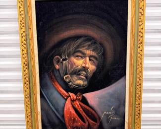 82 MarcosAmaroExtraLargeVintageBlackLightWesternPortrait