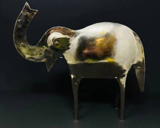188 HandMadeLargeMetalElephantSculptureIndia