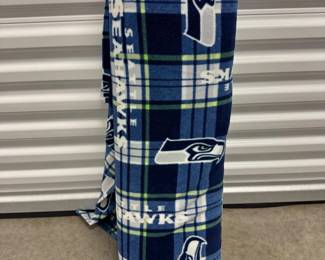 91 NFLSeattleSeahawksBluePlaidFleeceThrowBlanketFabric