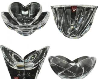 163 4CrystalBowlsOrreforsSwedenLeafDesign