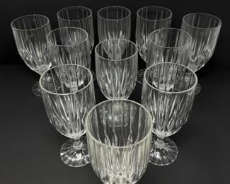 172 10CrystalFootedIcedTeaGlassesMikasaParkLaneStyle