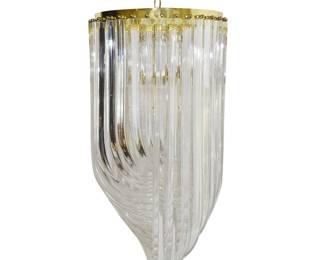 Large Lucite Hoop Chandelier