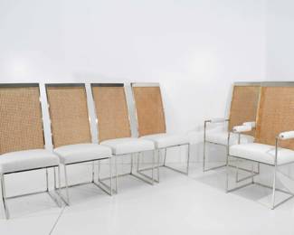 Milo Baughman Dining Chairs in Holly Hunt
