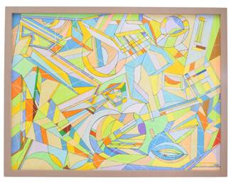 Aaron Marcus, Abstract Geometric Oil on Canvas, dtd 2010